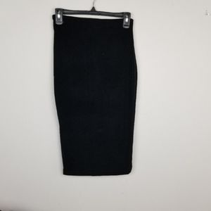 Love Tease Pencil Black Velvet Skirt